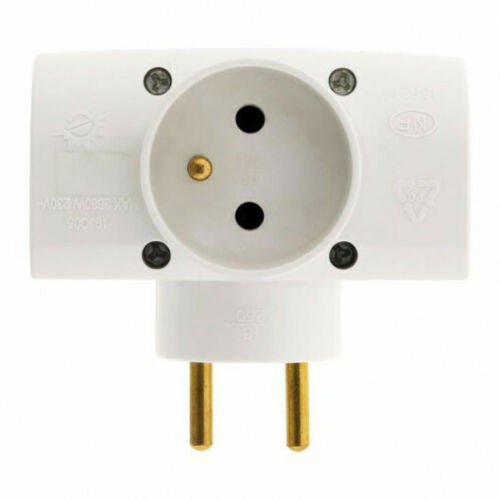 Multi-socket triplite 3X16A lateral +T white