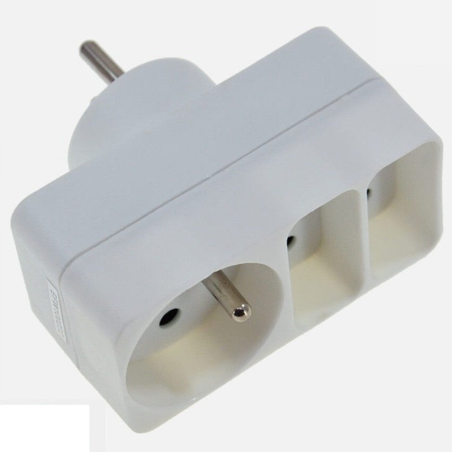 Triplite façade 1 prise 16A et 2 prises 6A blanc