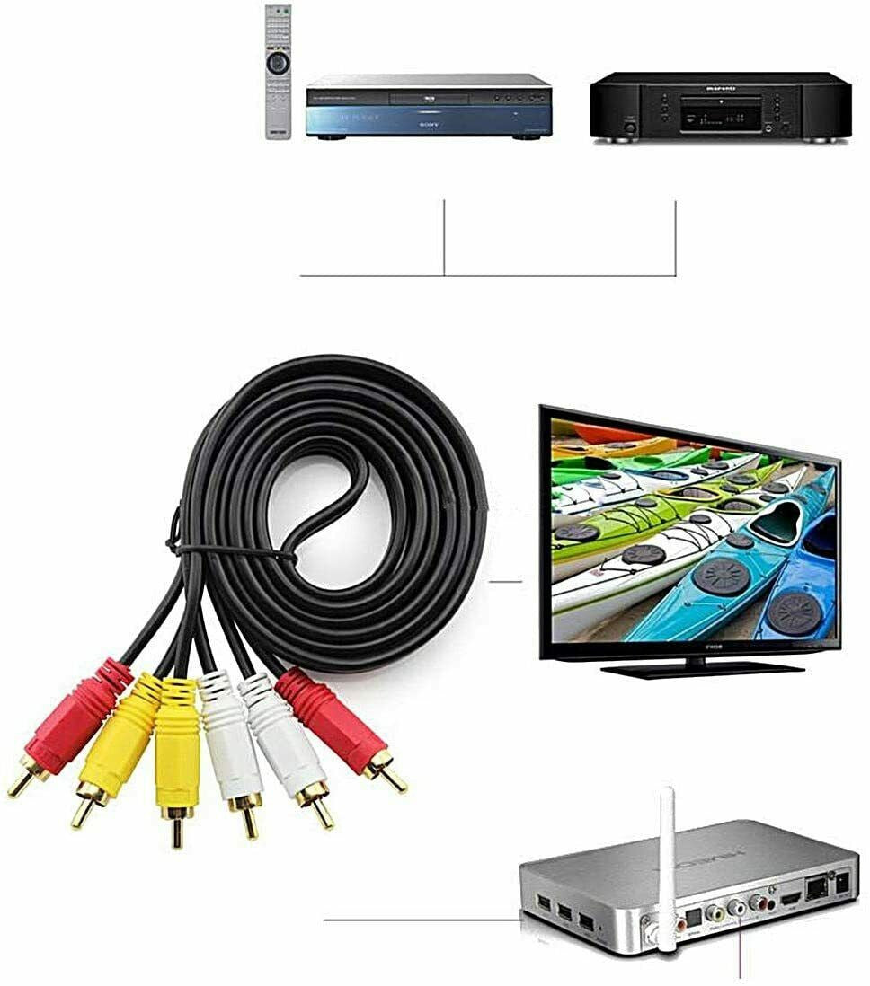3 RCA Male to Male Audio Video AV Cable TV Link Cable Scart Cable 