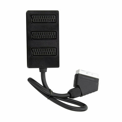 Scart block 3 to 5 sockets 21 - 21 pin scart cable with male adapter