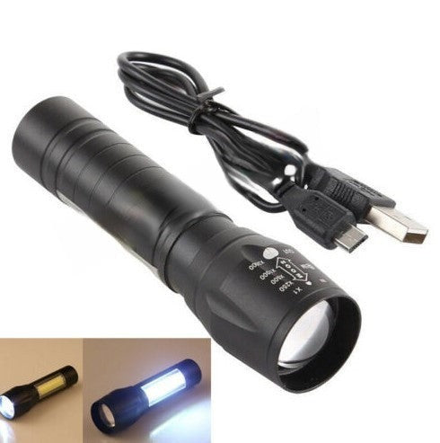 LAMPE TORCHE A MAIN DE POCHE RECHARGEABLE SUR USB PUISSANTE FORTE