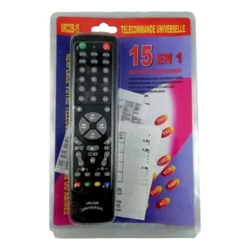 Télécommande 15 en 1 TV CD Hifi DVD SAT + 245 Marques Compatibles Universel